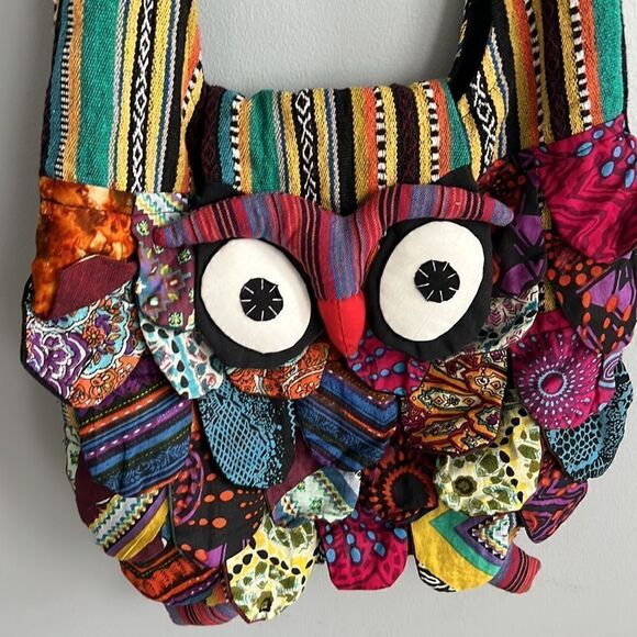 Bohemian boho Women’s multi colored Owl Purse - Picture 5 of 16
